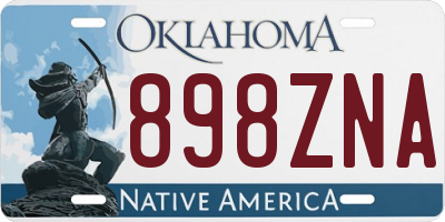 OK license plate 898ZNA