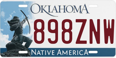 OK license plate 898ZNW