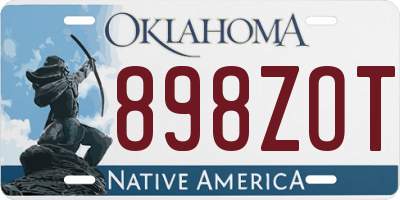 OK license plate 898ZOT