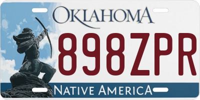 OK license plate 898ZPR