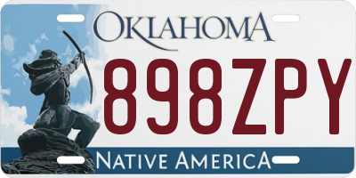 OK license plate 898ZPY