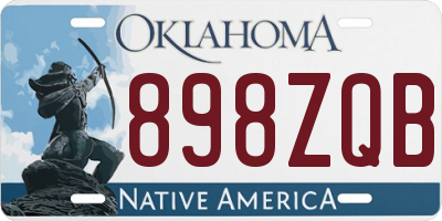 OK license plate 898ZQB
