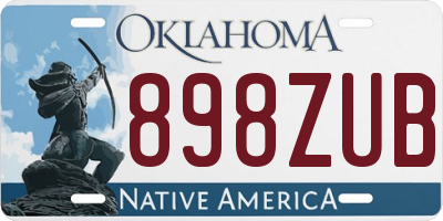 OK license plate 898ZUB