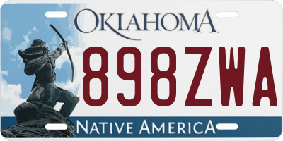OK license plate 898ZWA