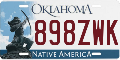 OK license plate 898ZWK