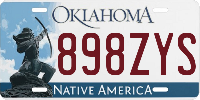 OK license plate 898ZYS