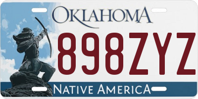 OK license plate 898ZYZ