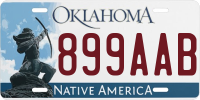 OK license plate 899AAB