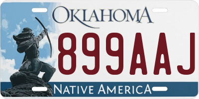 OK license plate 899AAJ