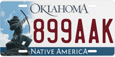 OK license plate 899AAK