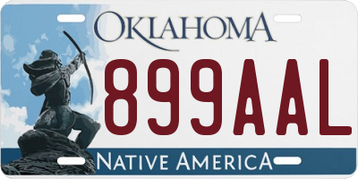 OK license plate 899AAL