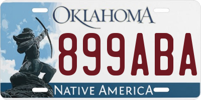 OK license plate 899ABA