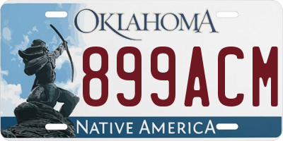 OK license plate 899ACM