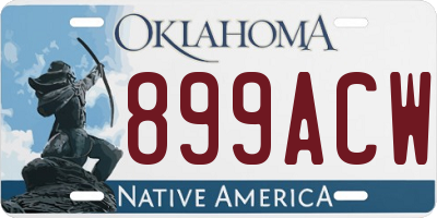 OK license plate 899ACW