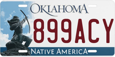 OK license plate 899ACY