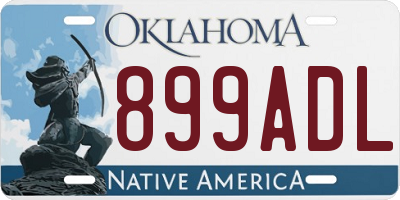 OK license plate 899ADL