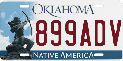 OK license plate 899ADV