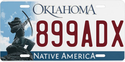 OK license plate 899ADX