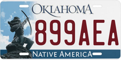 OK license plate 899AEA