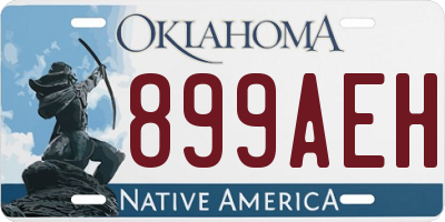 OK license plate 899AEH