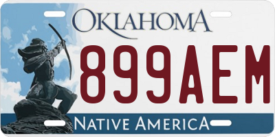 OK license plate 899AEM