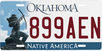OK license plate 899AEN