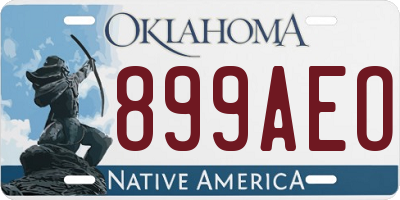 OK license plate 899AEO