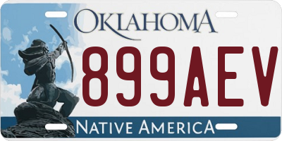 OK license plate 899AEV