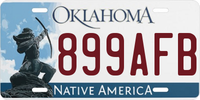OK license plate 899AFB