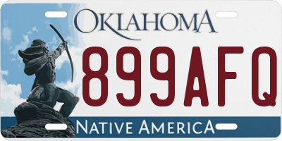 OK license plate 899AFQ