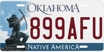 OK license plate 899AFU