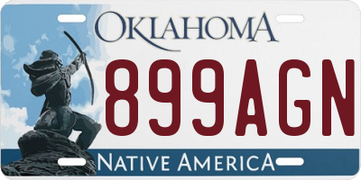 OK license plate 899AGN