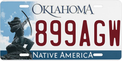 OK license plate 899AGW