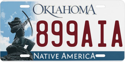 OK license plate 899AIA