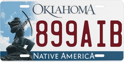 OK license plate 899AIB
