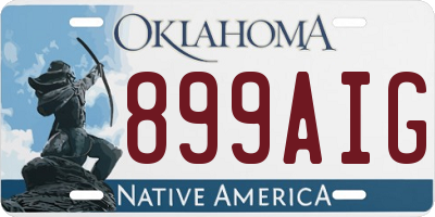 OK license plate 899AIG