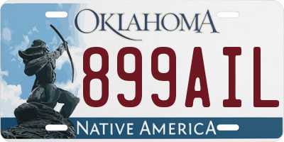 OK license plate 899AIL
