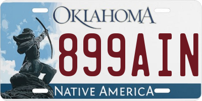 OK license plate 899AIN