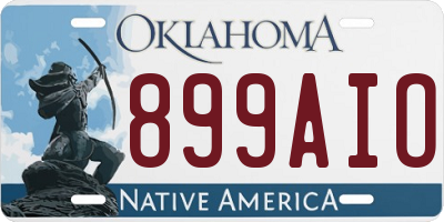 OK license plate 899AIO
