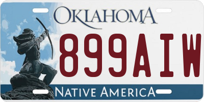 OK license plate 899AIW