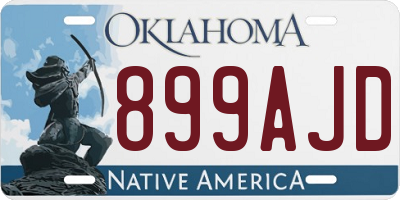 OK license plate 899AJD