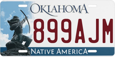 OK license plate 899AJM