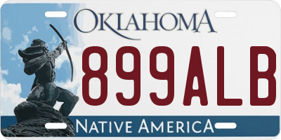OK license plate 899ALB