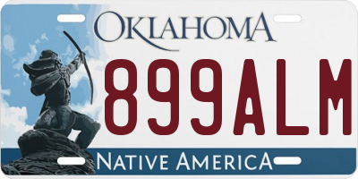 OK license plate 899ALM