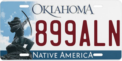OK license plate 899ALN