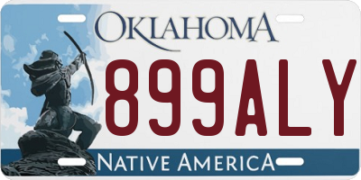 OK license plate 899ALY