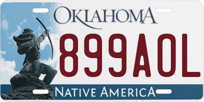 OK license plate 899AOL