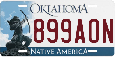 OK license plate 899AON