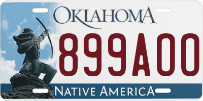 OK license plate 899AOO