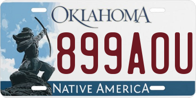 OK license plate 899AOU